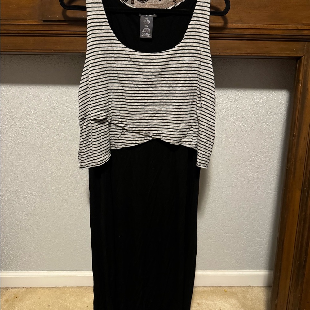 Chelsea & Theodore Black and White Striped Swim Coverup